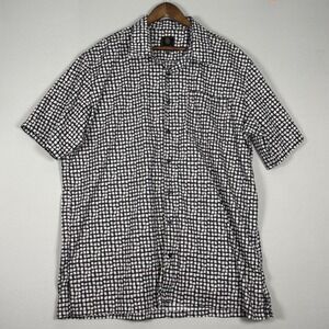 F/X Fusion Button Down Shirt Mens 2XLT Black White Geometric NWOT Short Sleeve